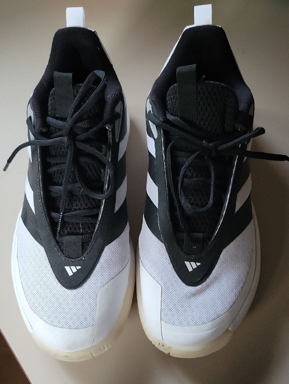 adidas Black and White Running Sneakers Mens Sz 11